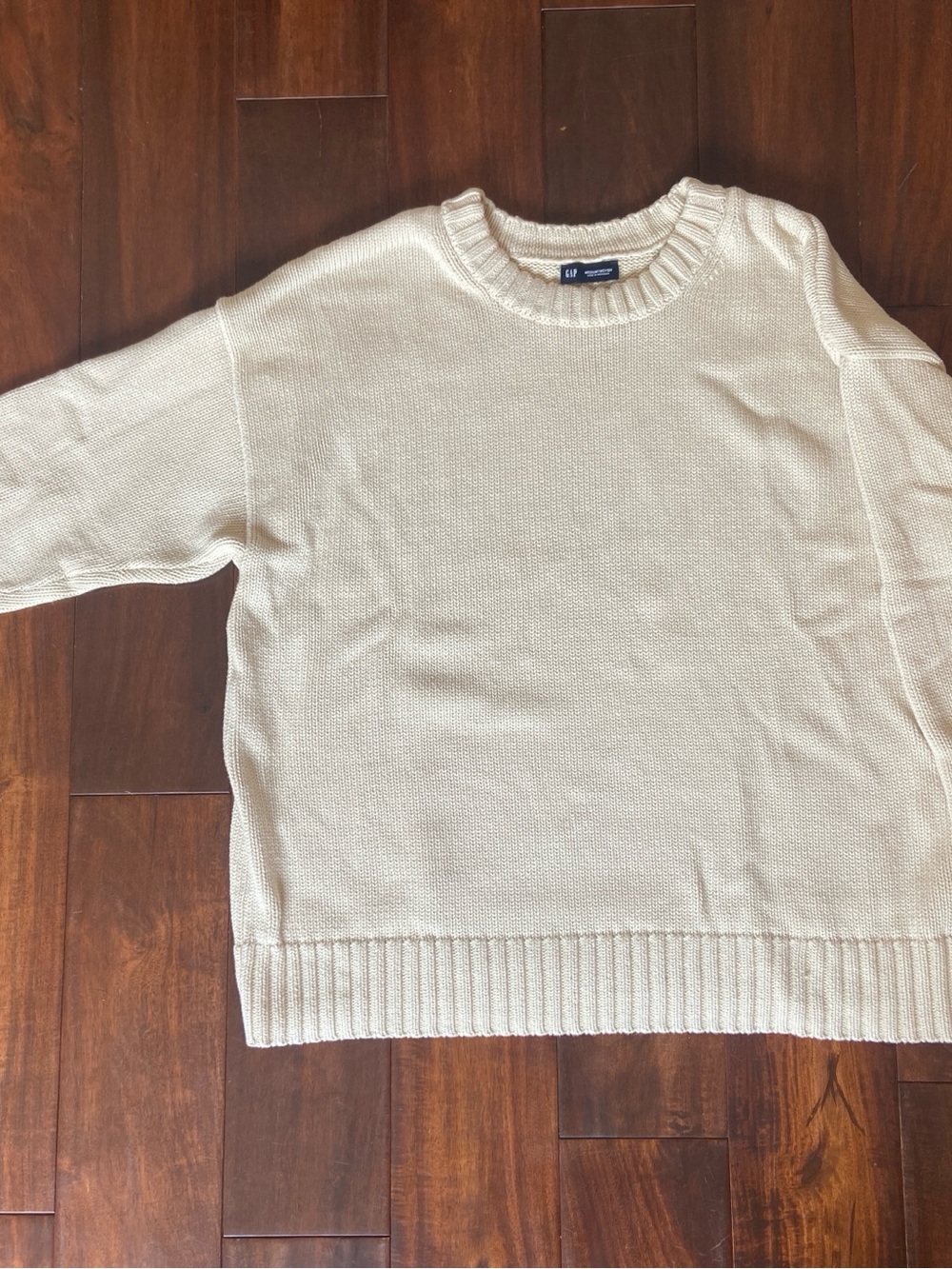 GAP 100% Cotton Oversized Cream Crewneck Sweater